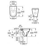 Roca Gap Round Rimless 貼牆座地廁配油壓板套裝